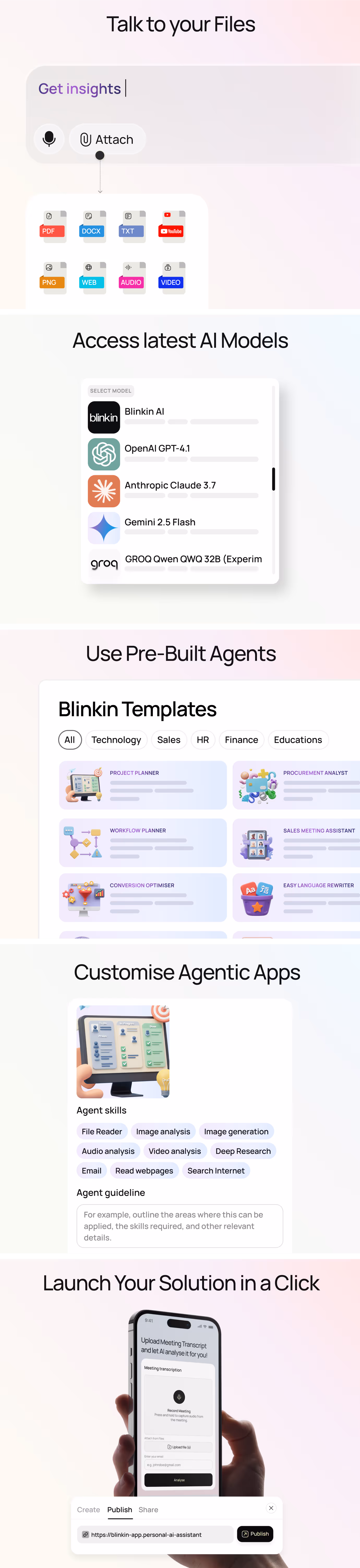 Values provided by blinkin