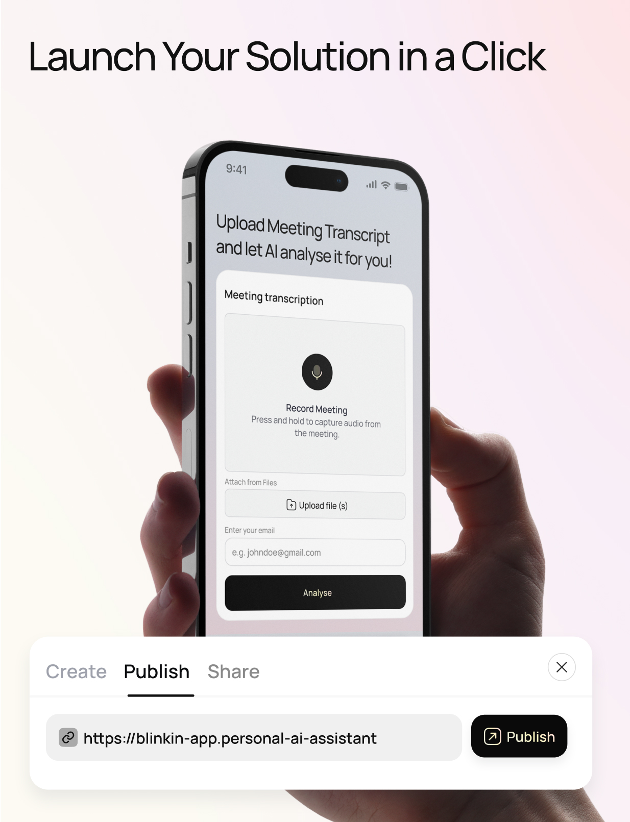 Launch your app in a click
